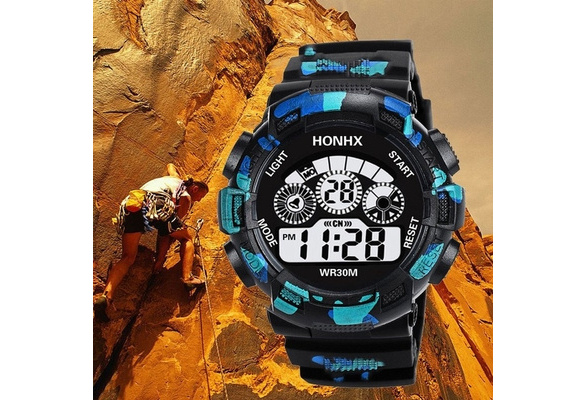 100pcs/lot HONHX Luxury Men Digital LED Watch Date Sport Men Outdoor Sport  Watch Electronic Digital
